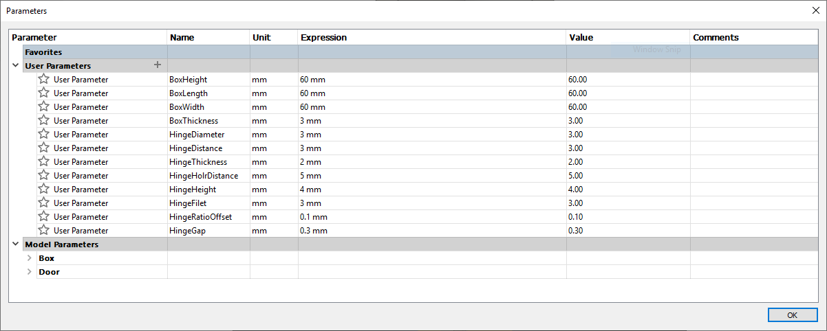 Parameters